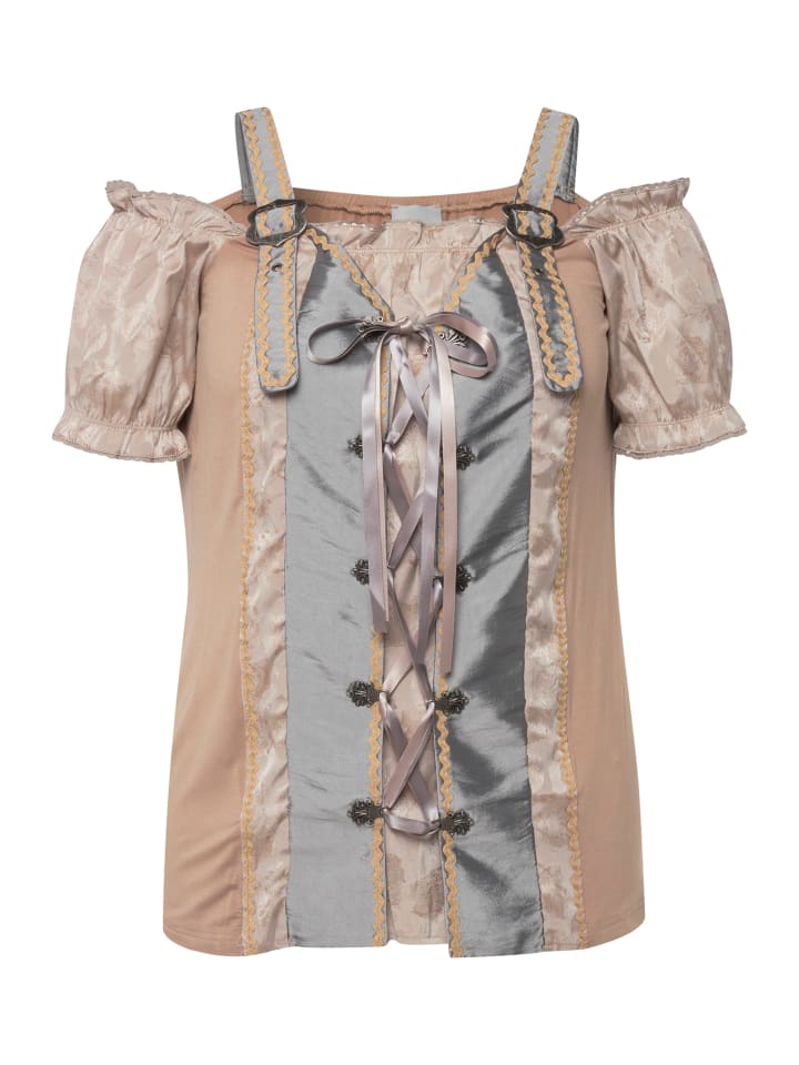Ulla Popken Trachtenbluse in beige günstig kaufen 46-48