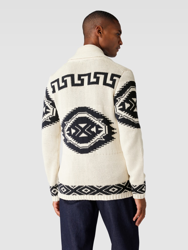 Strickjacke mit Knopfleiste in ecru