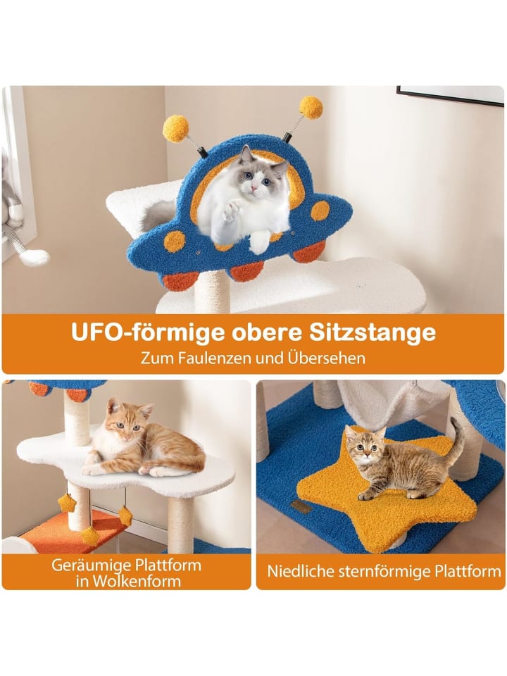 COSTWAY Kratzbaum Klein UFO-förmig in Blau günstig kaufen onesize