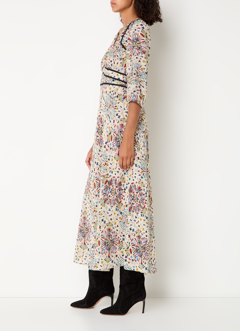 Vestido túnica midi Fazia de ba&sh, estampado y con escote en V.