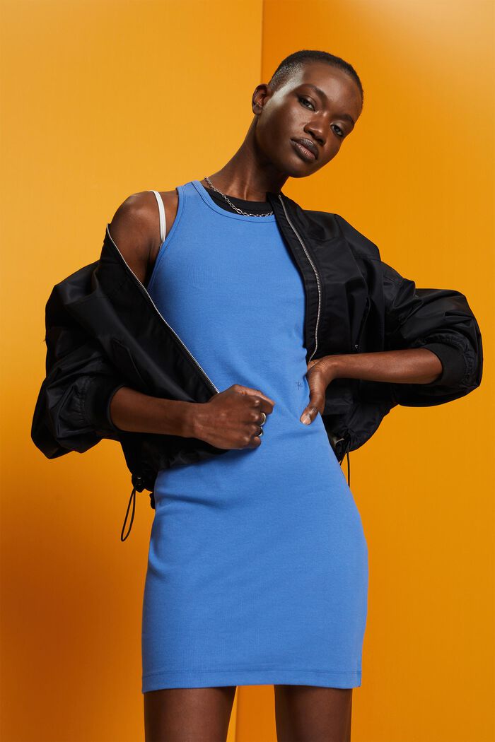 Geripptes Jerseykleid