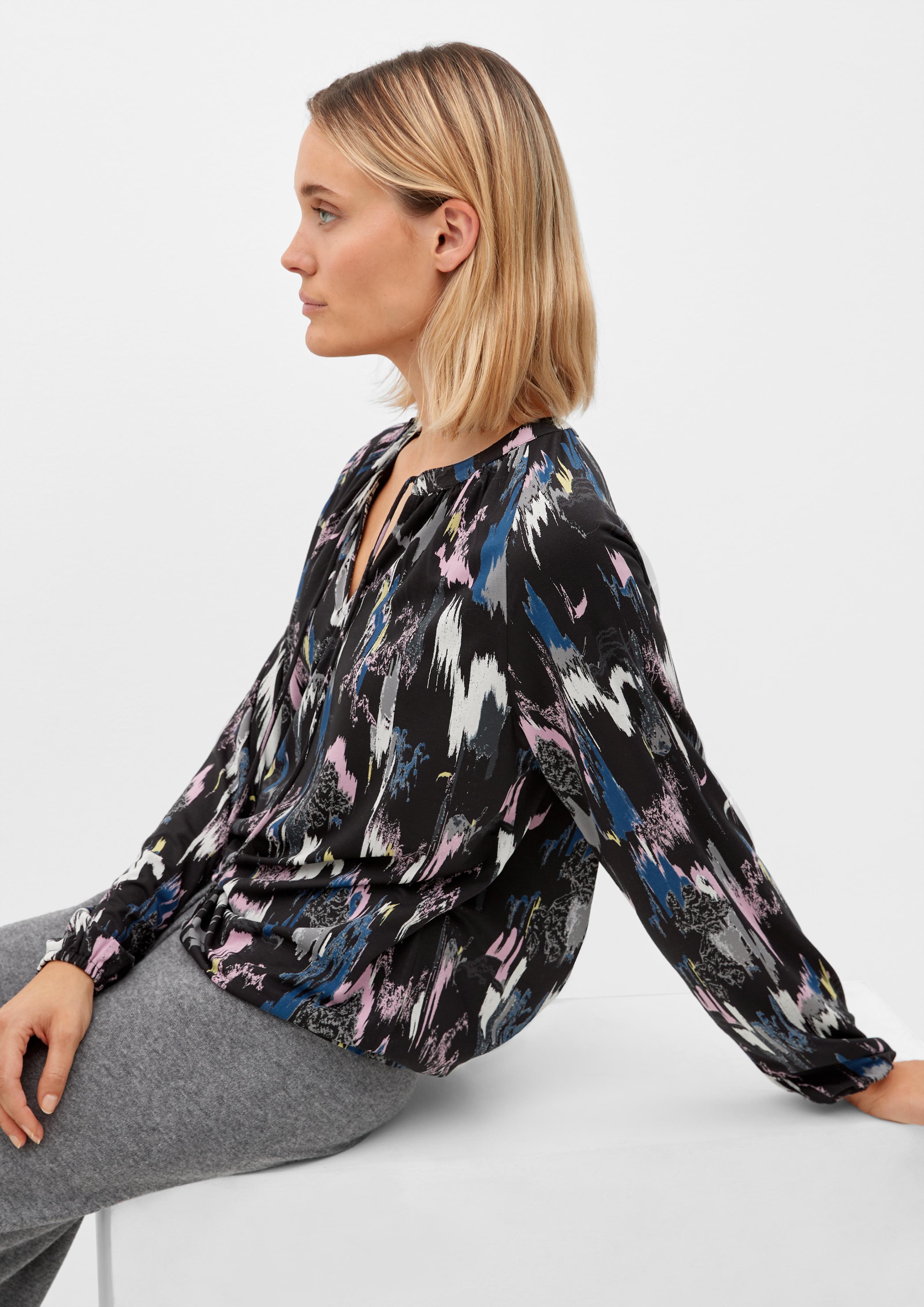 Jerseybluse mit Allover-Muster  2125376-99A1