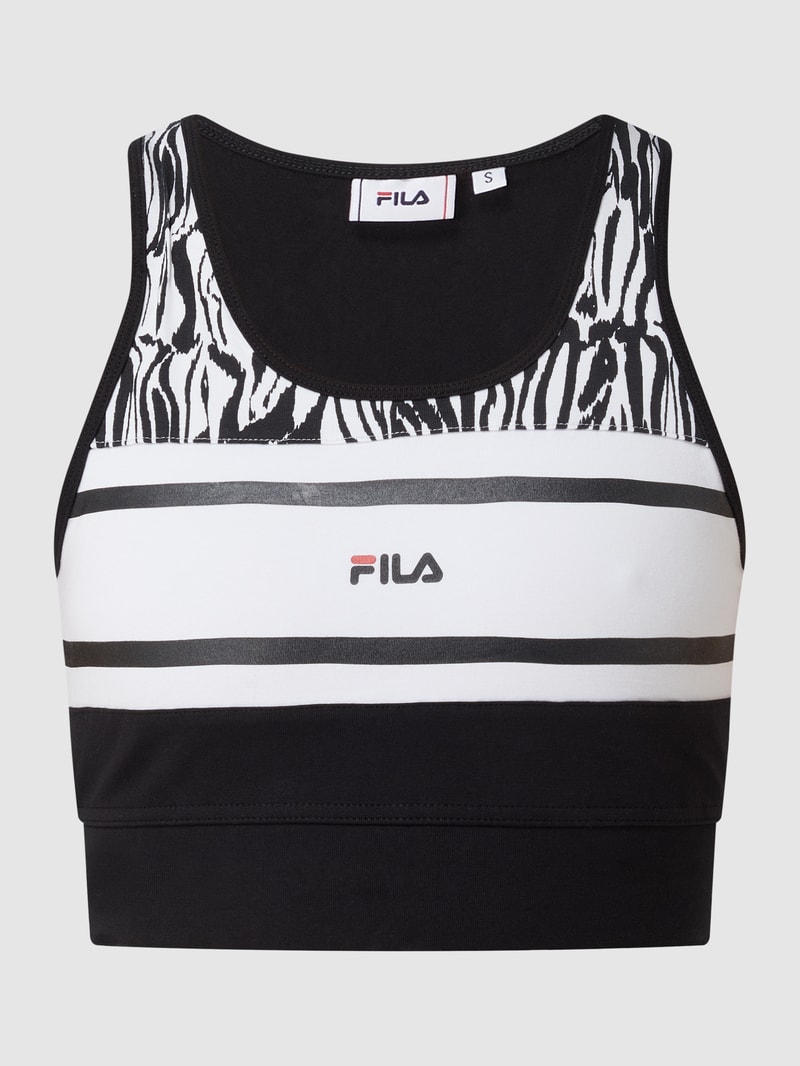 Crop Top mit elastischem Bund in schwarz