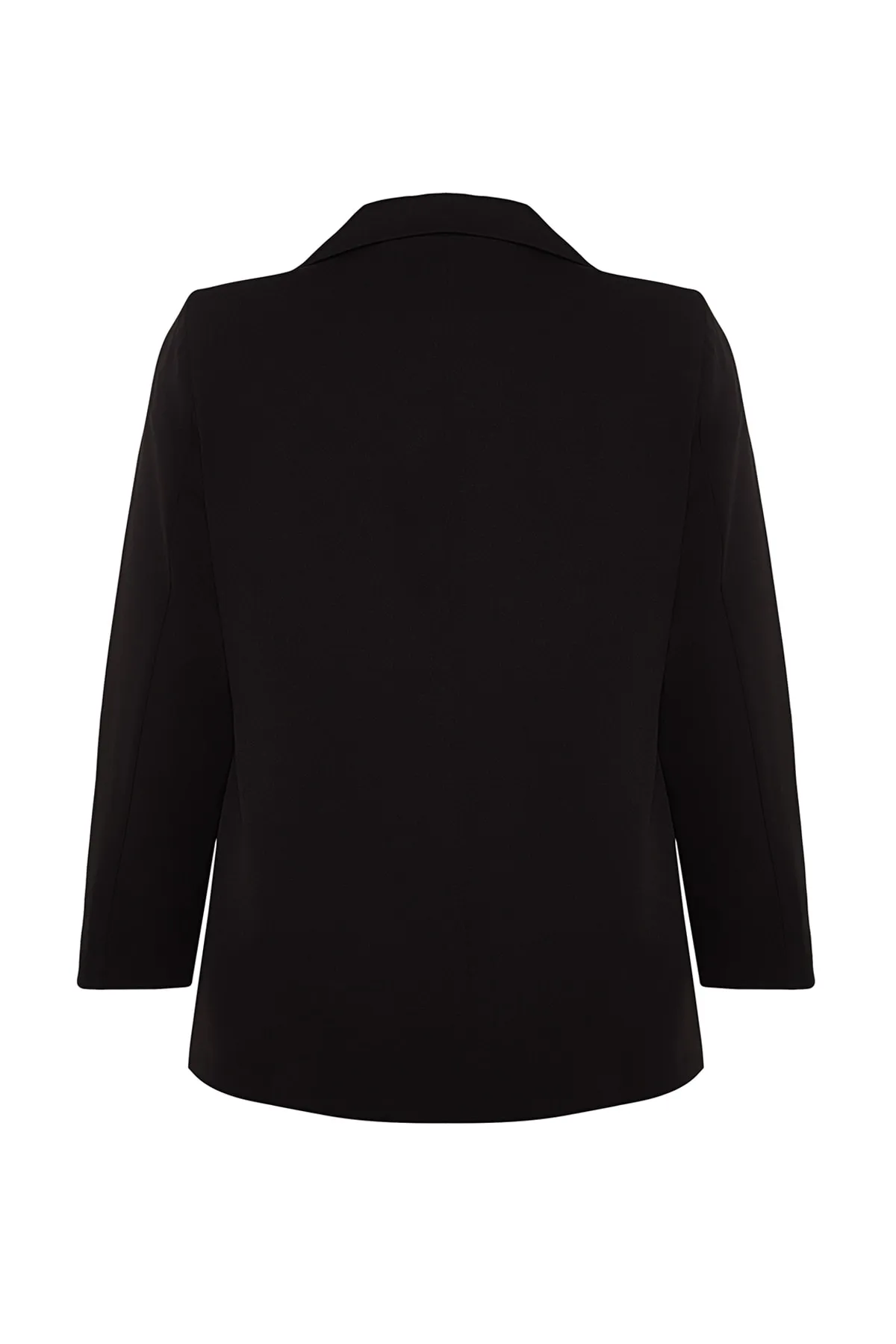Trendyol Curve  Schwarze gewebte Blazerjacke mit Doppelverschluss TBBSS22CE0180