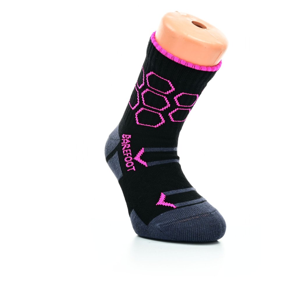 Footic Sport Hexagon Kids BF Black Pink Barfußsocken, 1 Paar