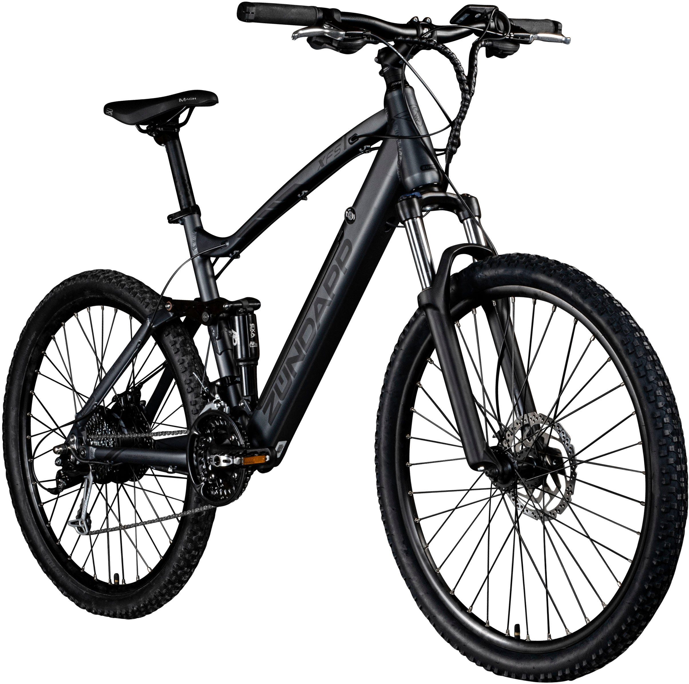 Zündapp E-Bike XFS, 27 Gang Shimano Tourney TX Schaltwerk, Kettenschaltung, Heckmotor, 504 Wh Akku