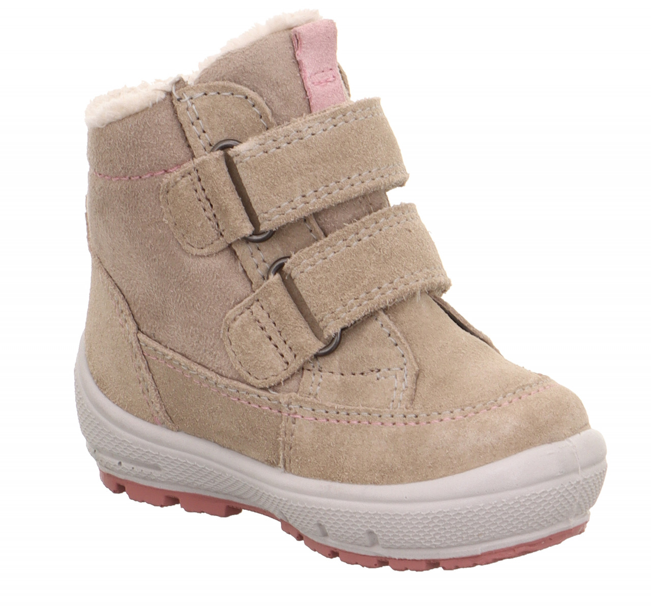 GROOVY - Beige/Rosa Boots mit Klettverschluss