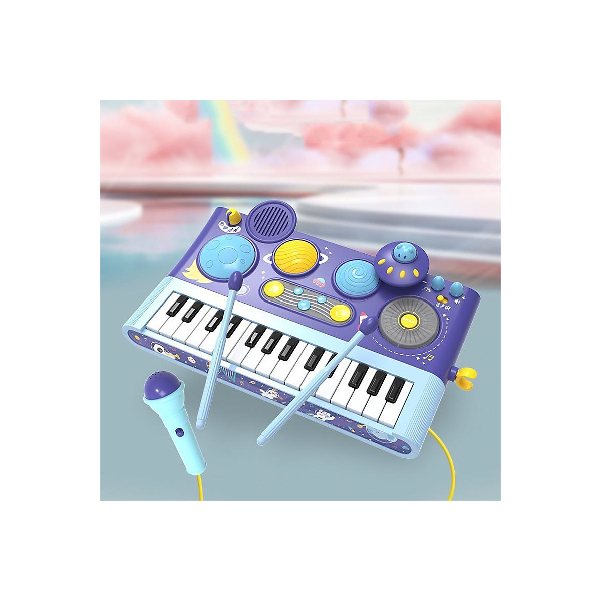 Elektronisches Orgelspielzeug für Kindermusik Klavier spielen mit Mikrofon, Kinderlied spielendes Spielzeug