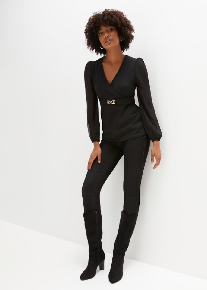 Langarmshirt, Chiffon-Ärmel