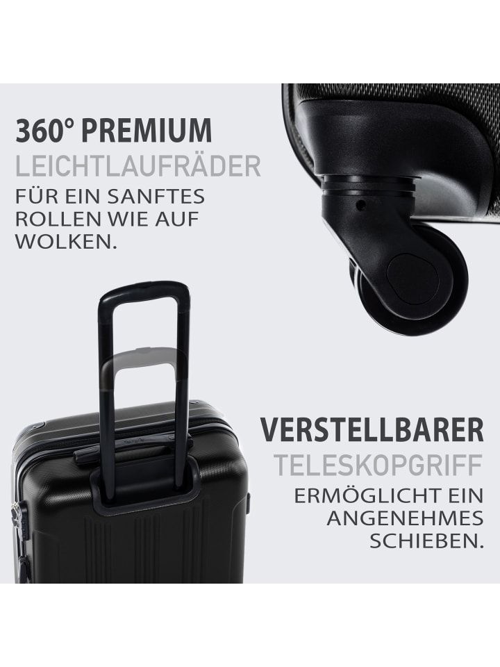 FERGÉ Kofferset Hartschale 3-teilig Hartschale 3 teilig Koffer Set mit Schutzecken QUÉBEC in schwarz günstig kaufen onesize
