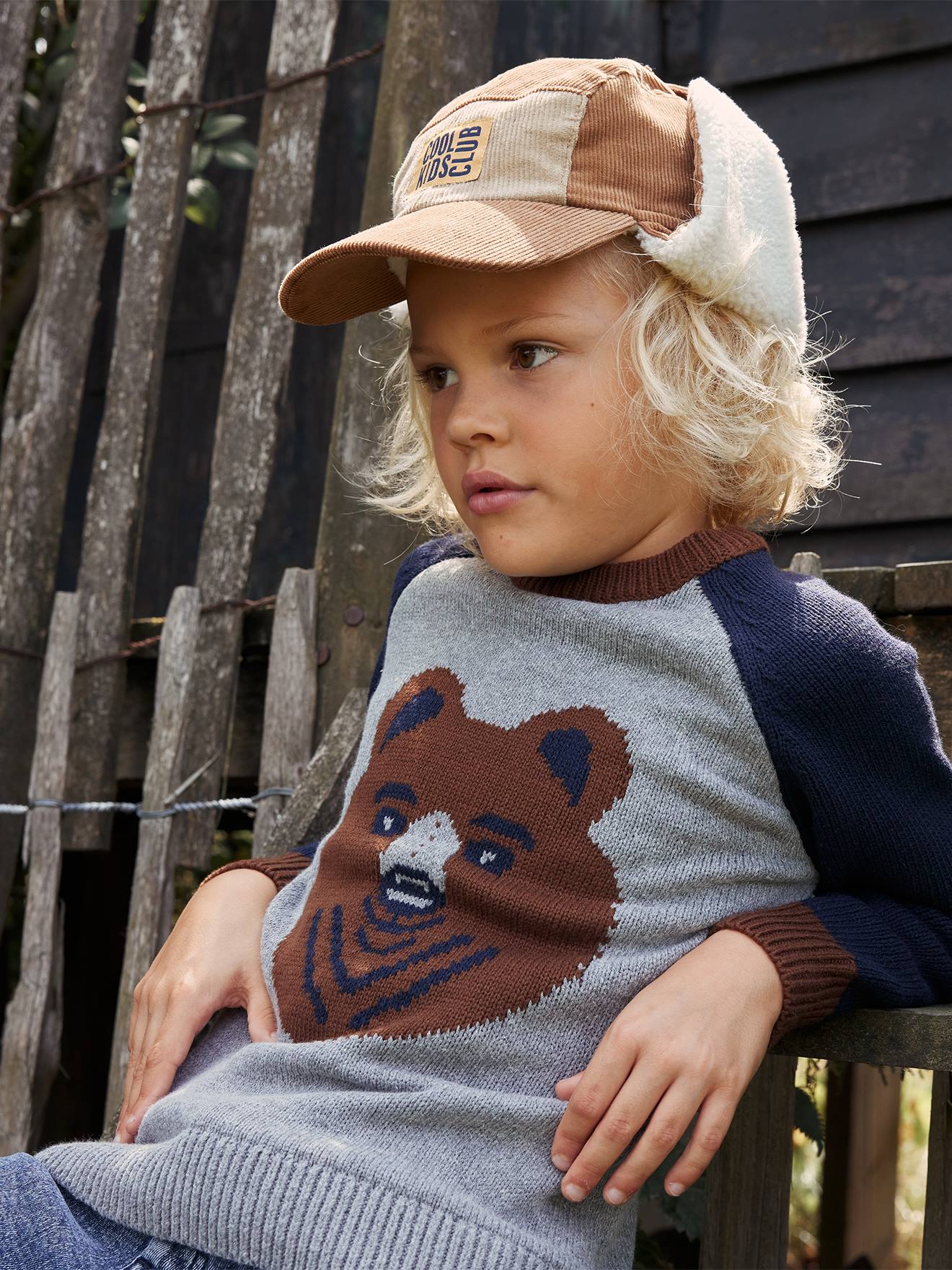 Vertbaudet Jungen Pullover mit Jacquard-Motiv - grau meliert