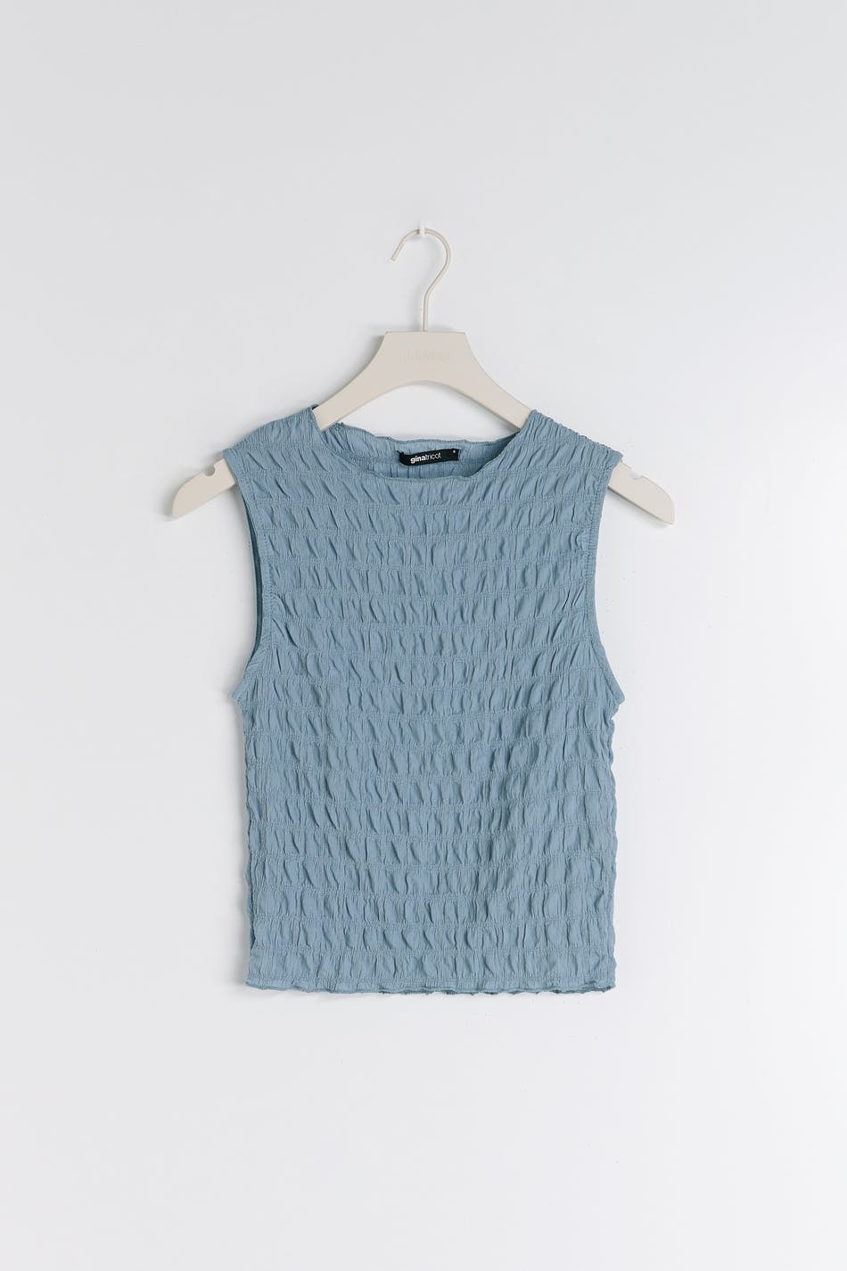 Texture funnel neck top