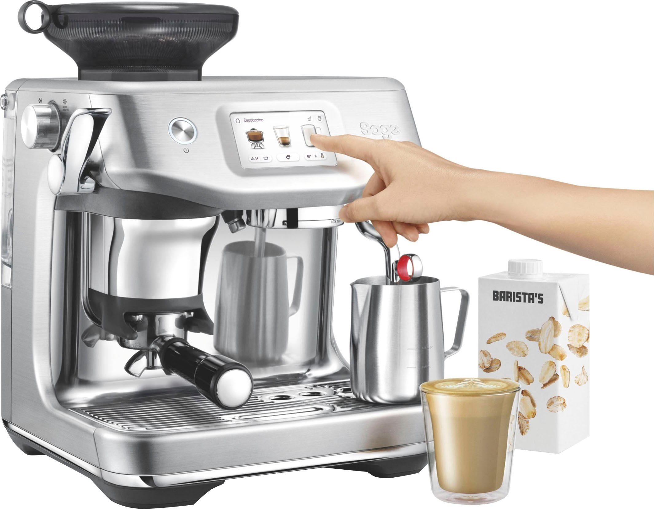 Sage Siebträgermaschine SES881BSS, the Barista Touch Impress