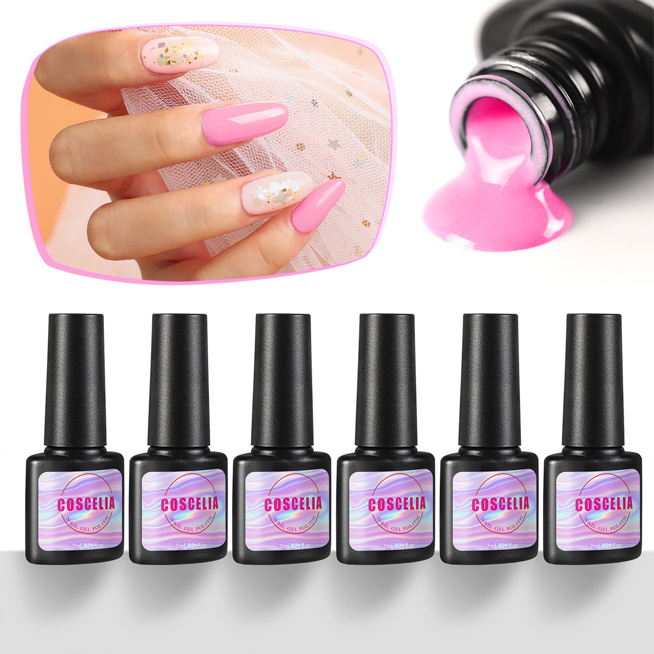 Scheiffy Nagellack Nagellack Gel,Nagellack-Set,DIY-Maniküre,Abnehmbar,30 Farben