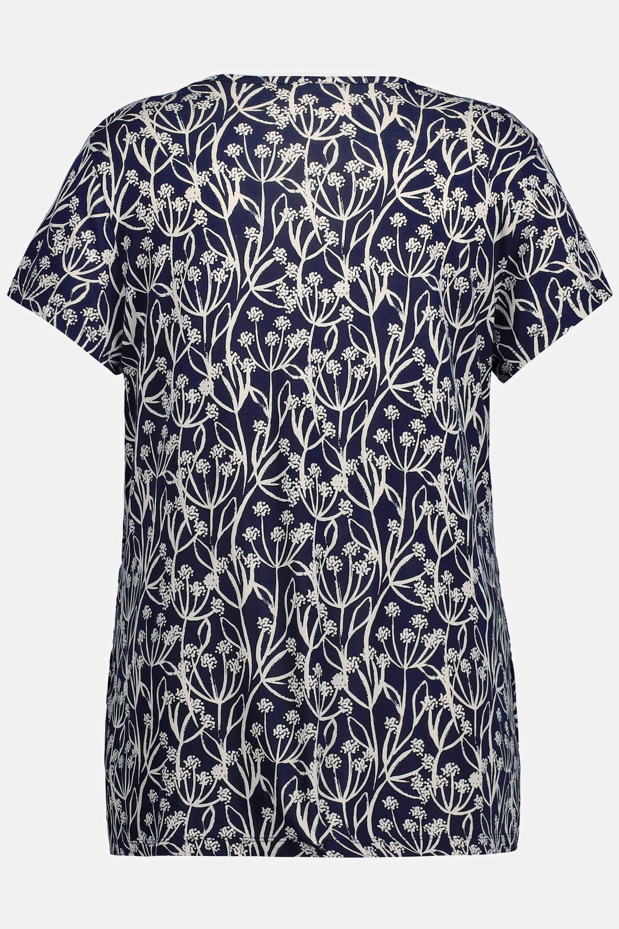 Ulla Popken Umstandsshirt Bellieva-T-Shirt Raffung Rundhals Halbarm