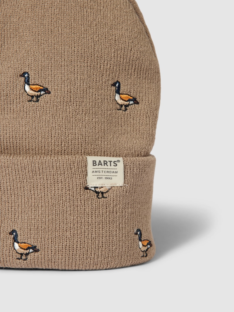 Mütze mit Allover-Muster Modell 'VINSON' in beige