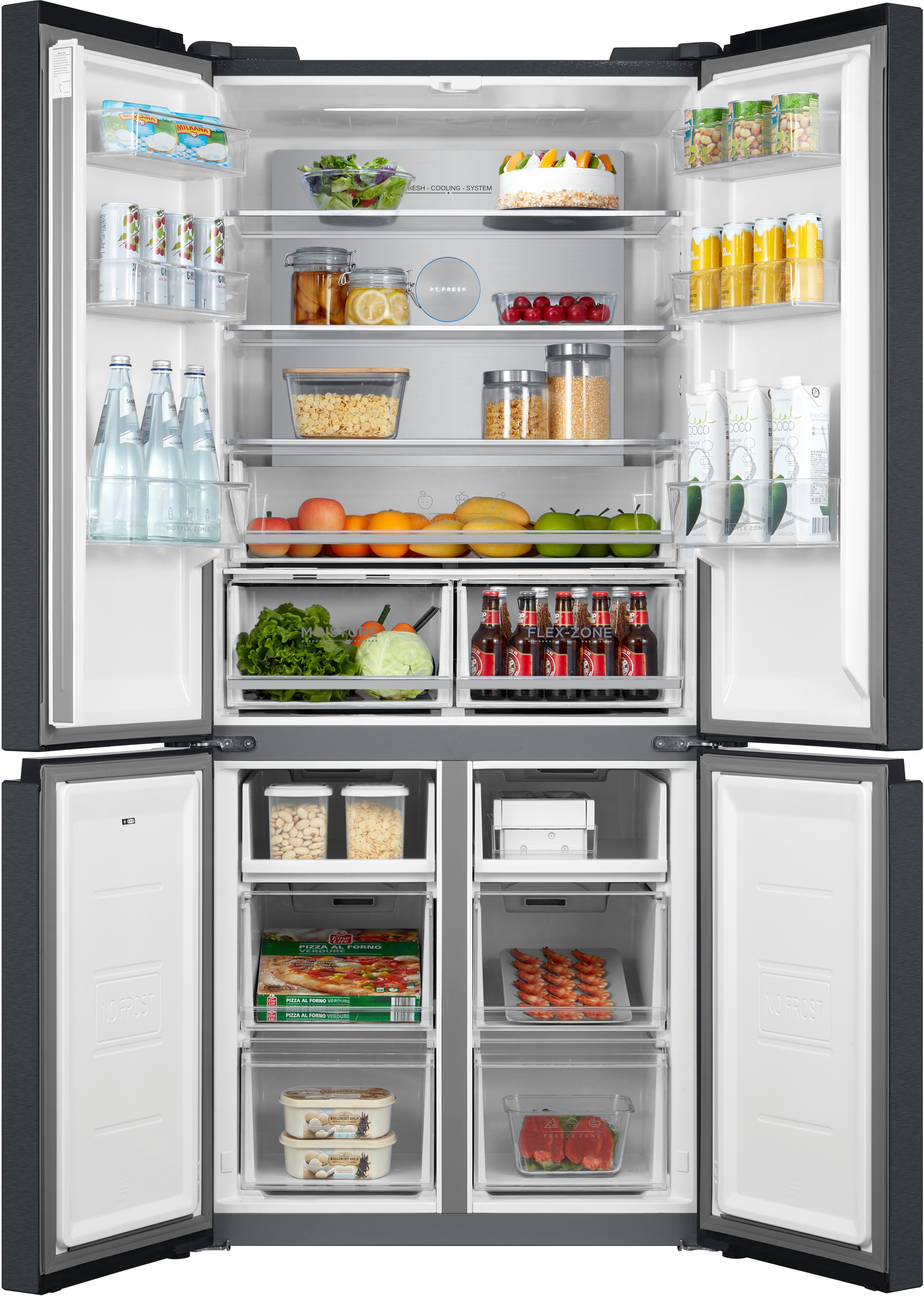 Hanseatic Multi Door HCD18983EBI, 189,8 cm hoch, 83,3 cm breit, NoFrost, FreshZone, QuickCool, Türalarm, Display
