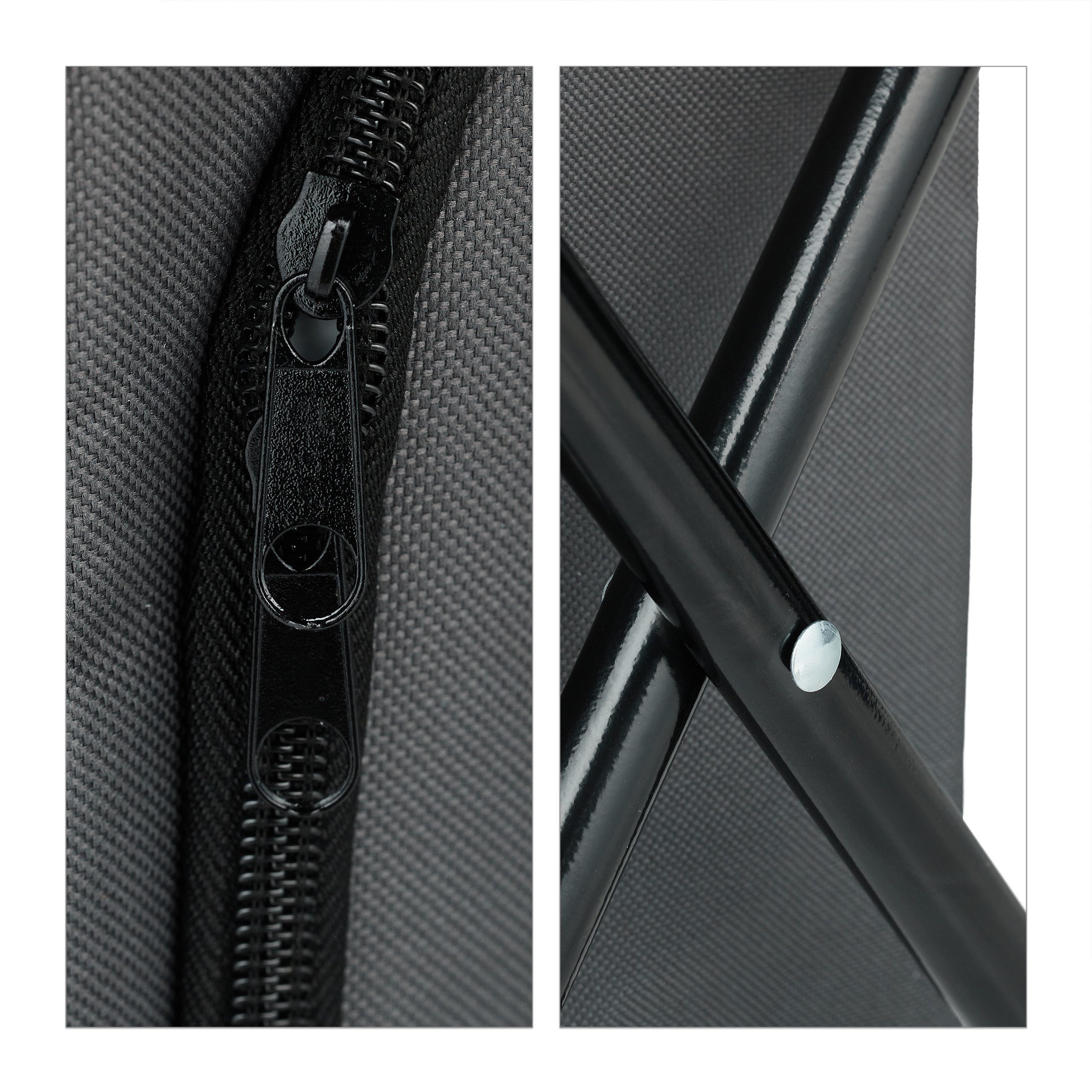 relaxdays Campinghocker Campinghocker mit Kühltasche, Grau