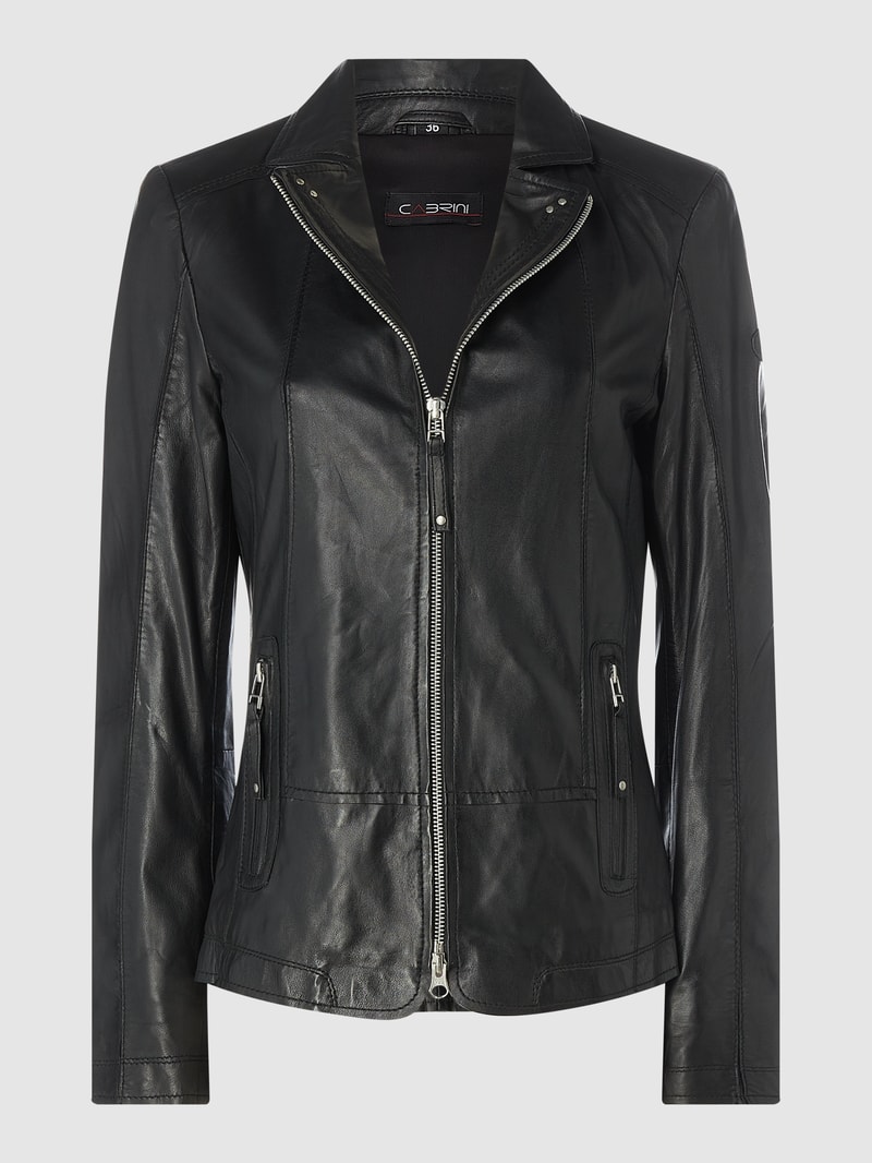 Blazer aus Lammnappa in schwarz