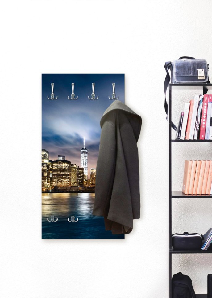Wandgarderobe mit New York City Motiv