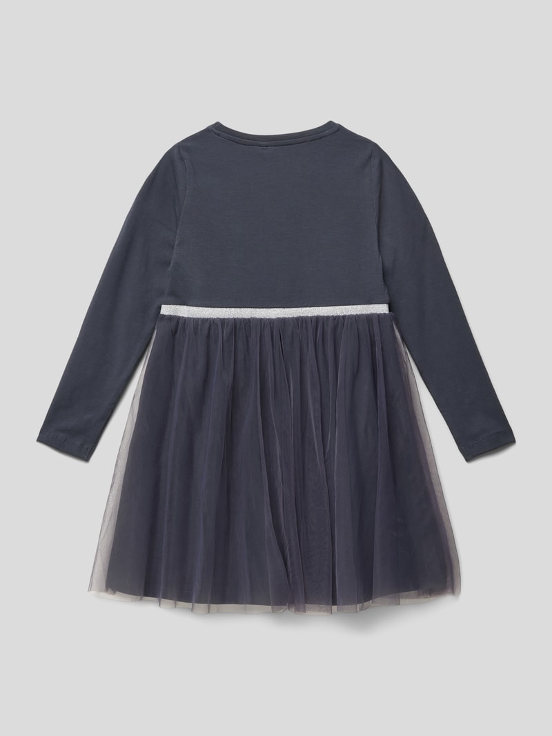 Knielanges Kleid mit Rock aus Tüll in blau