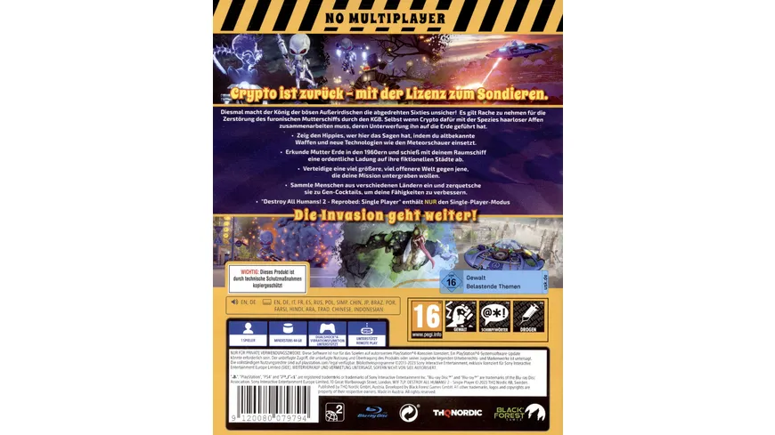 Destroy All Humans! 2 - Reprobed: Single Player
