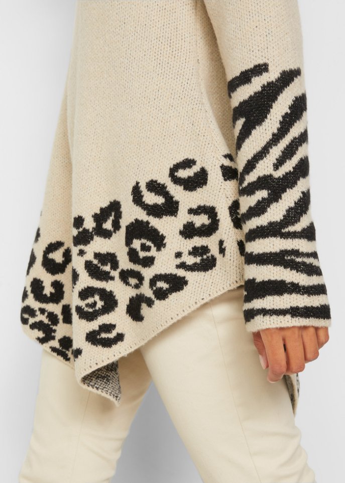 Asymetrischer Long-Pullover