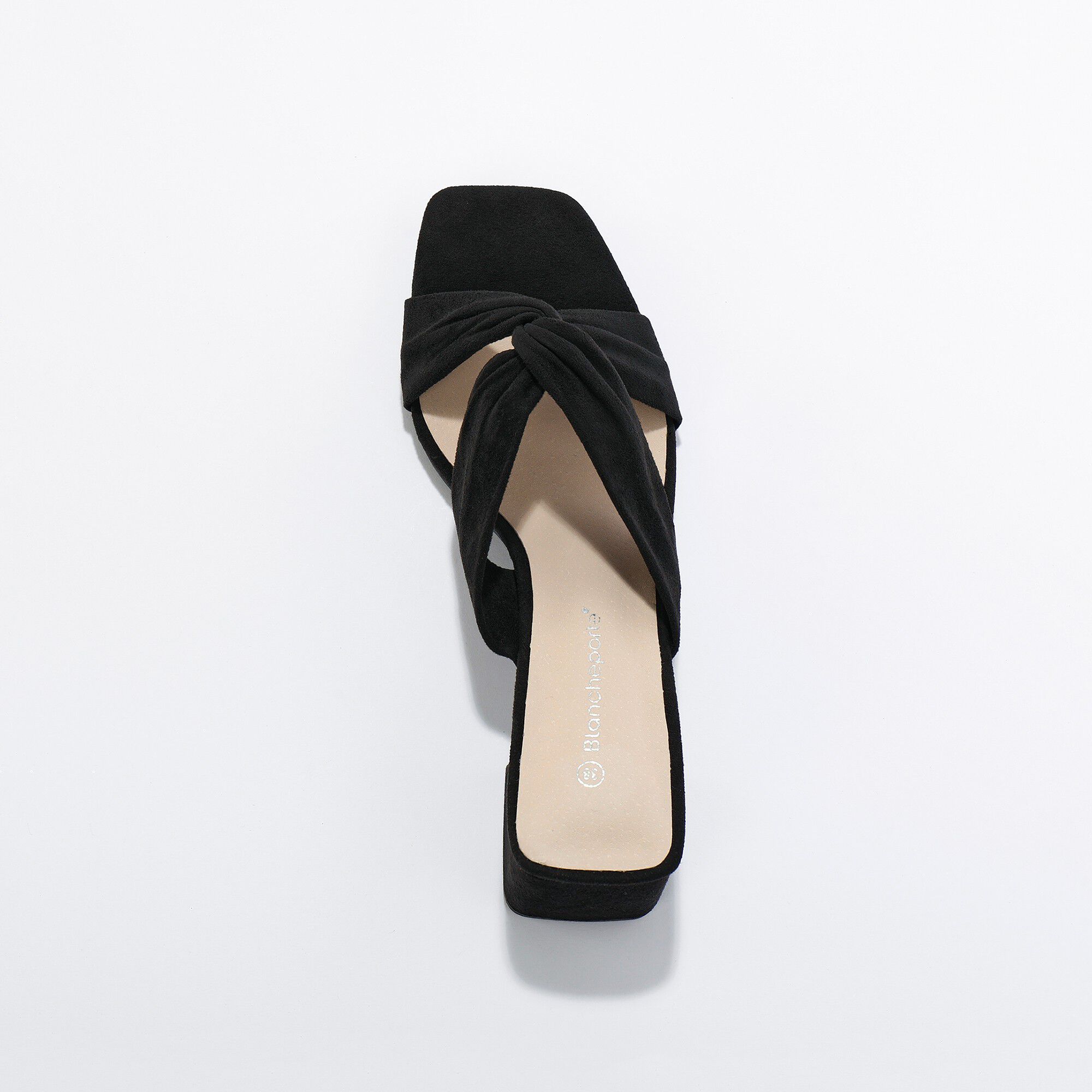 Mules à talon drapées