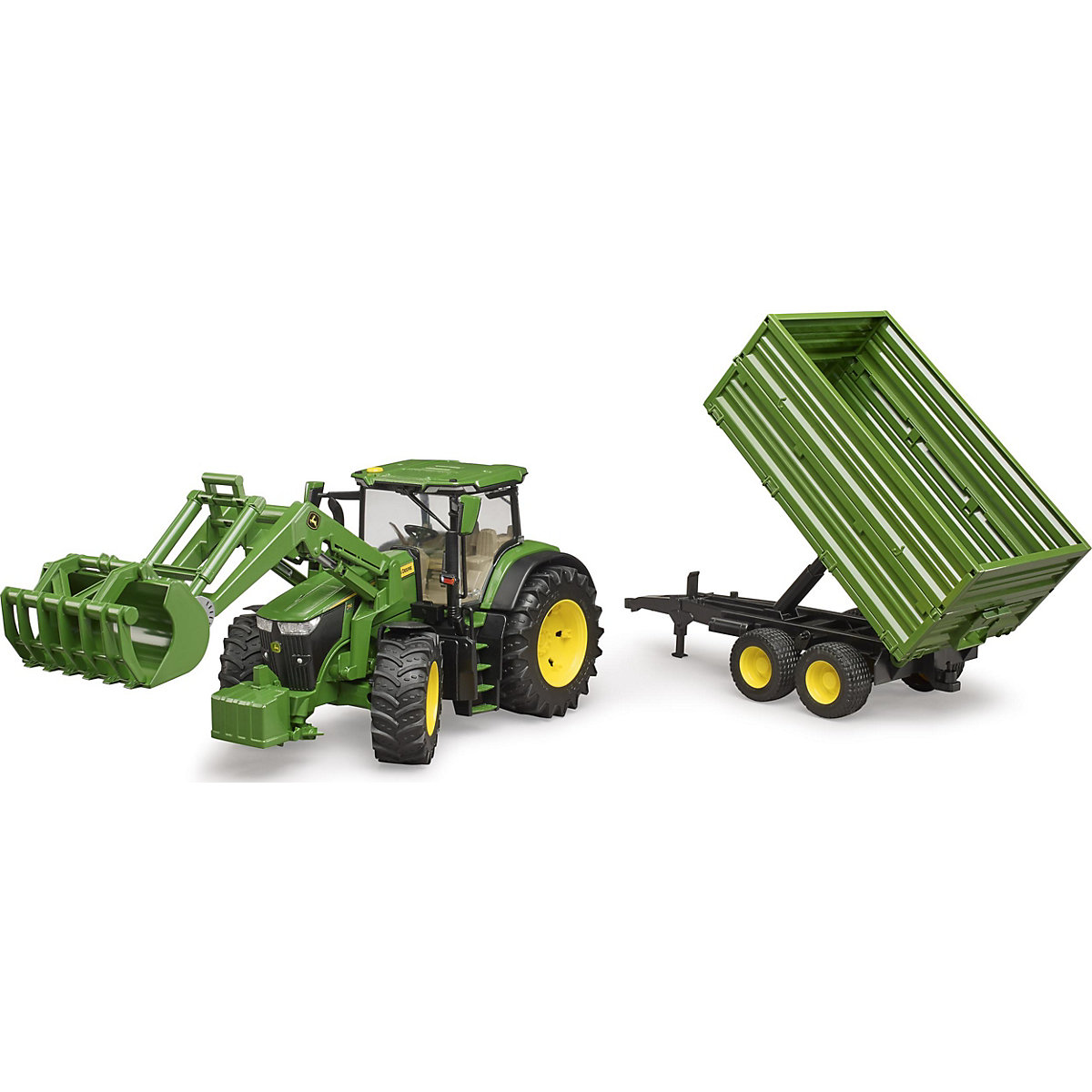 BRUDER Traktor John Deere mit Anhänger 1:16