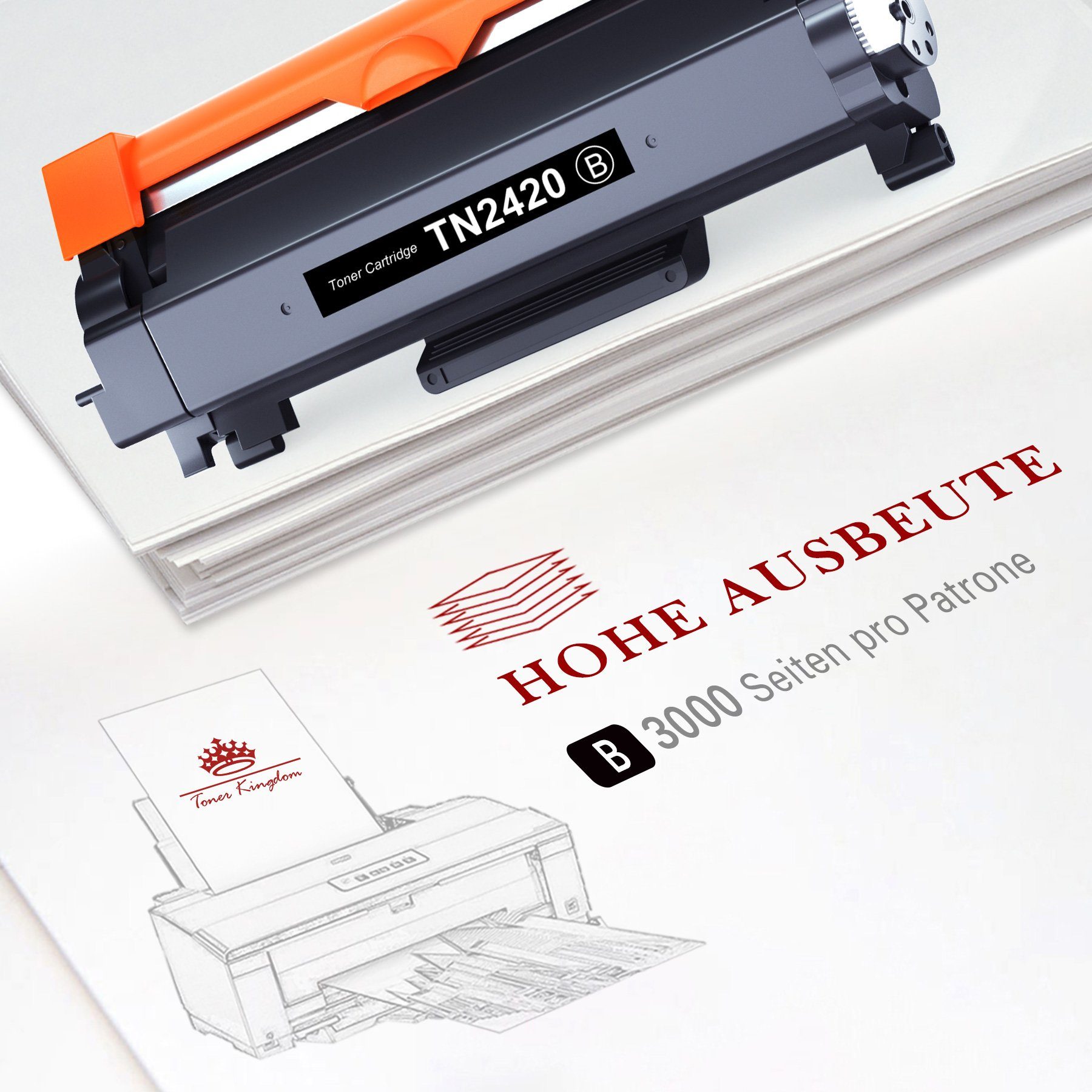 Toner Kingdom Tonerpatrone TN 2420 TN-2410 für Brother HL-L2310D DCP-L2510D MFC-L2710DN