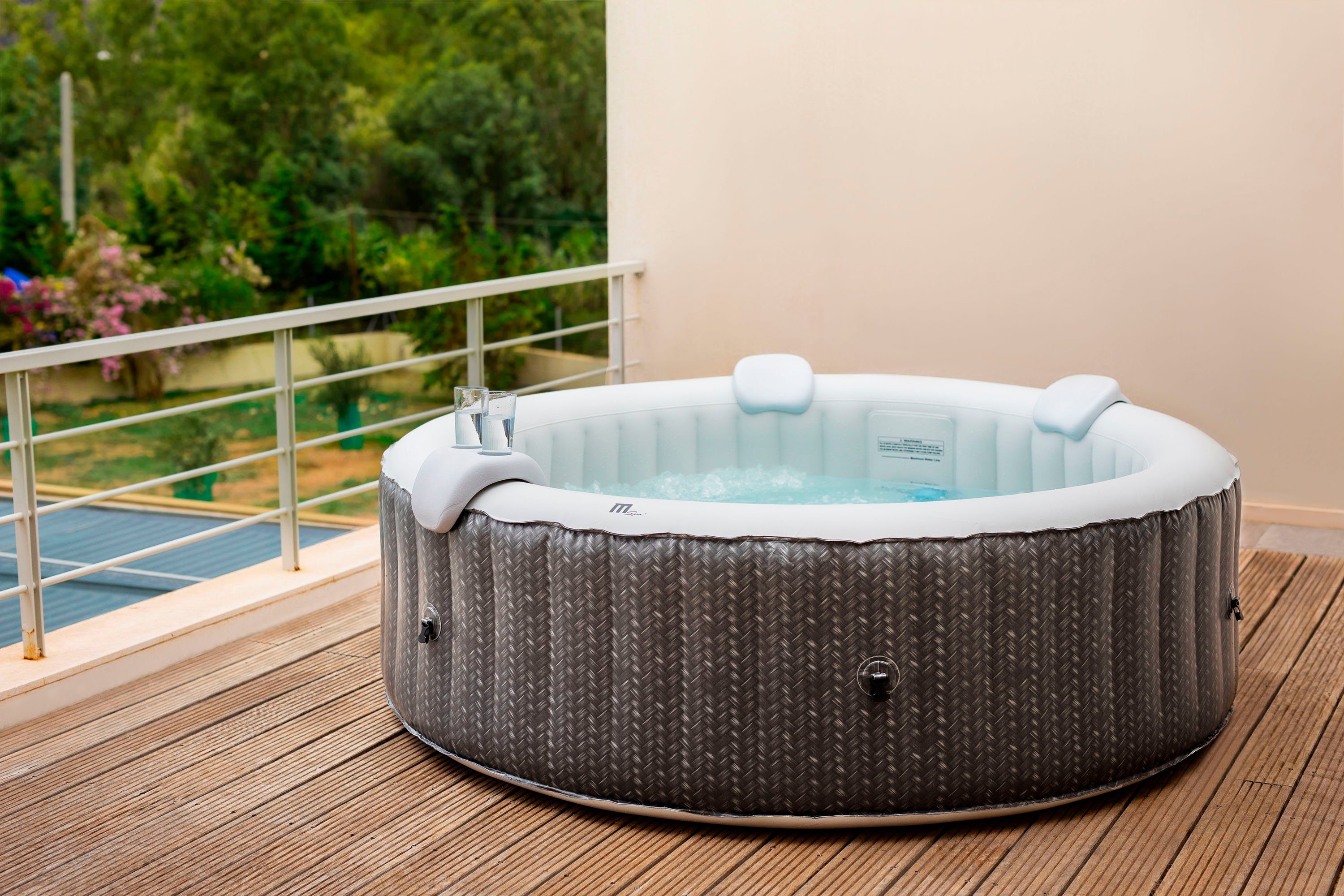 mSpa Whirlpool OTTOMAN, Ø: 204 cm, mit Abdeckplane und Fernbedienung