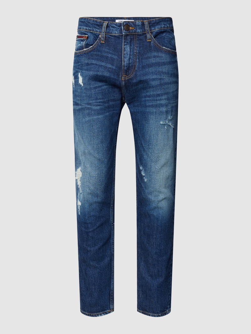 Slim Fit Jeans im Destroyed-Look Modell 'AUSTIN' in dunkelblau