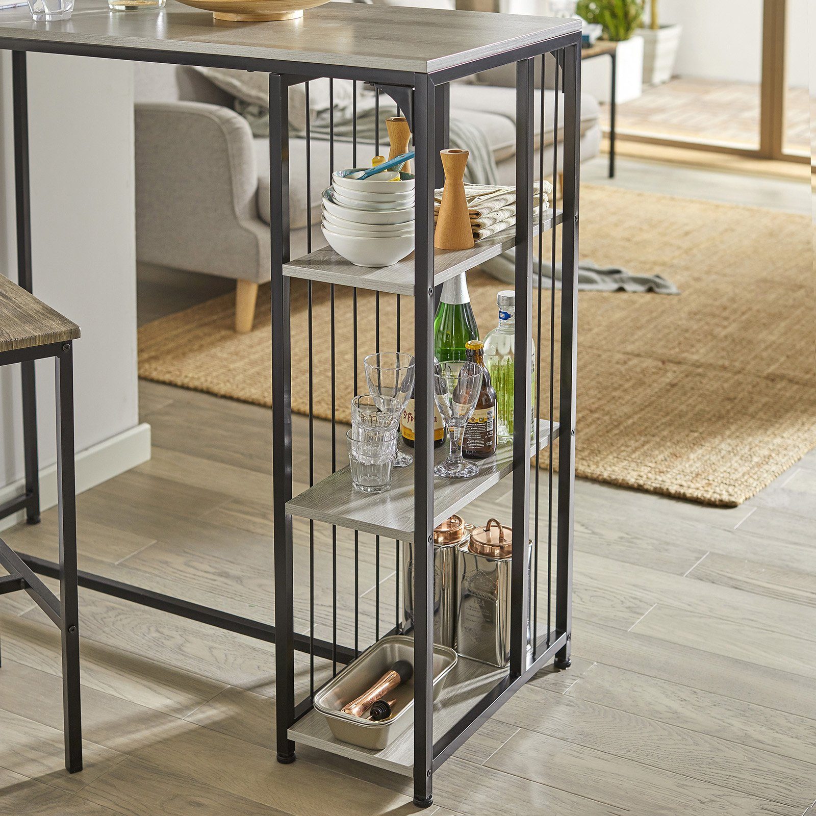 SoBuy Bartisch FWT84, Esstisch Balkontisch Küchentisch Bistrotisch Stehtisch Balkontisch