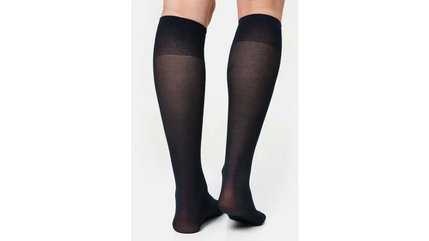 NUR DIE Damen Kniestrümpfe Cotton Sensation 60 DEN schwarz