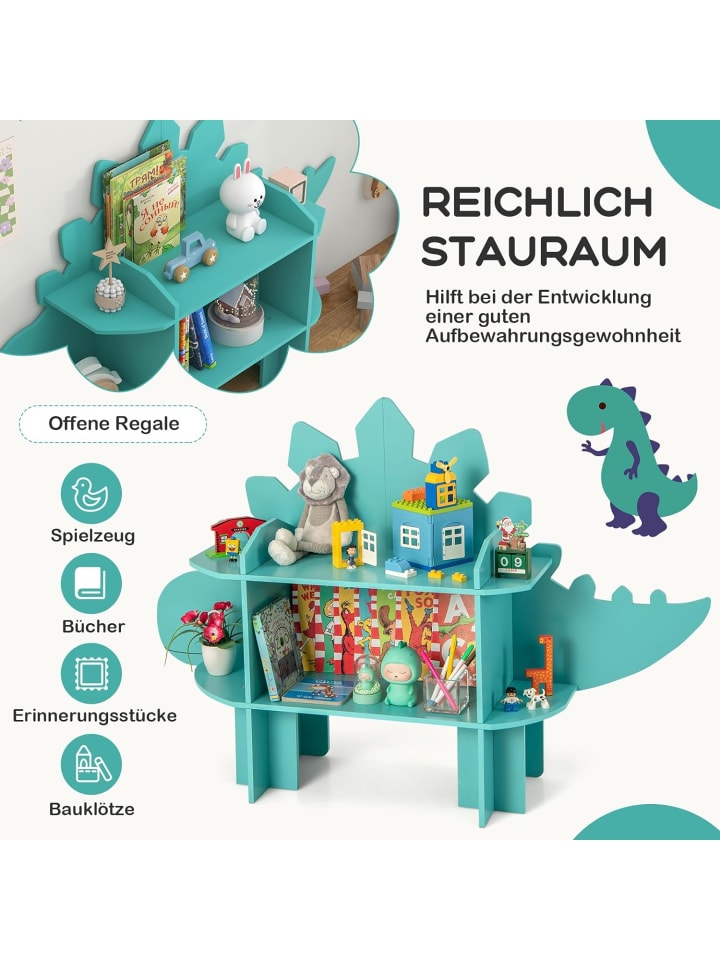COSTWAY Kinderregal 2 Ebenen in Grün günstig kaufen onesize