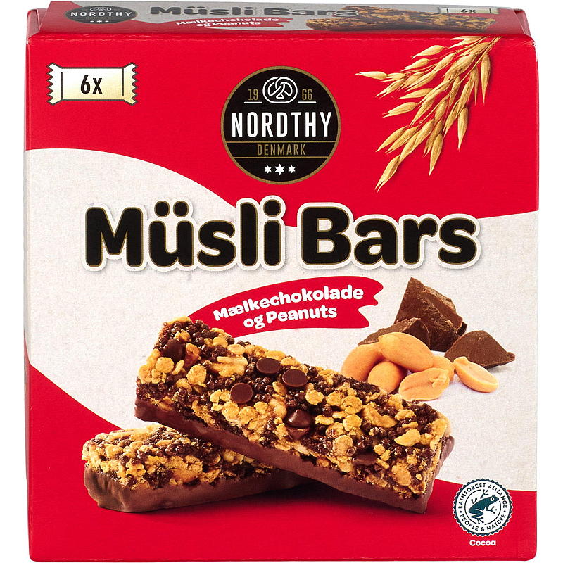 Müslibar 6-pk Peanøtter & melkesjokolade