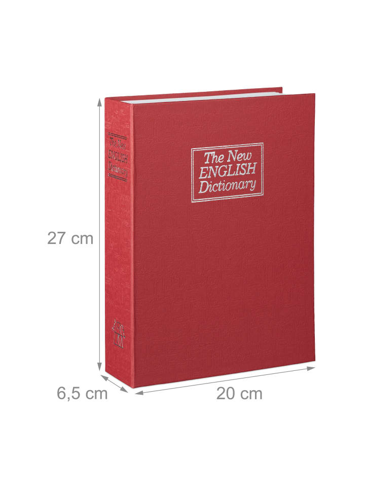 relaxdays Buchtresor in Rot - (B)20 x (H)27 x (T)6,5 cm günstig kaufen onesize