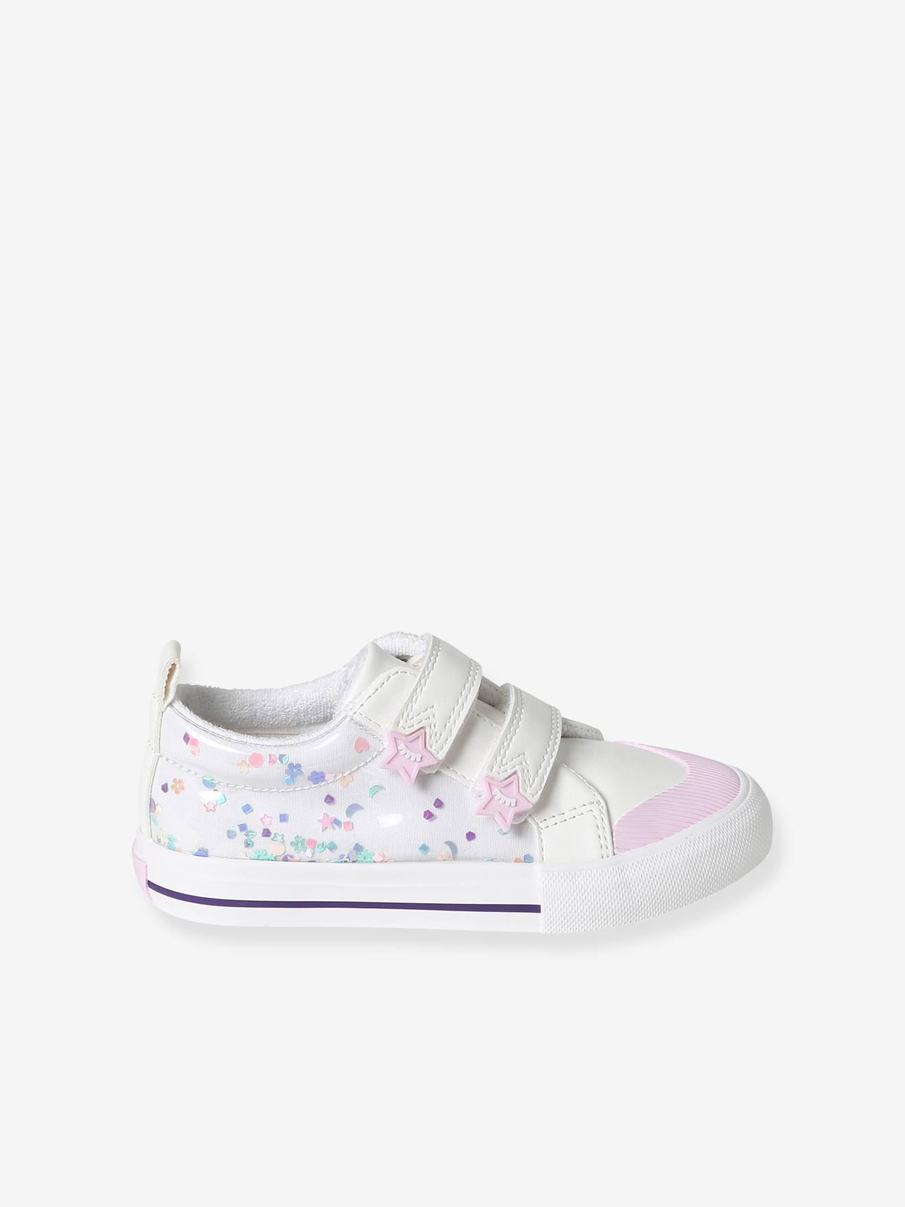 Vertbaudet Mädchen Klett-Sneakers, Anziehtrick - weiß