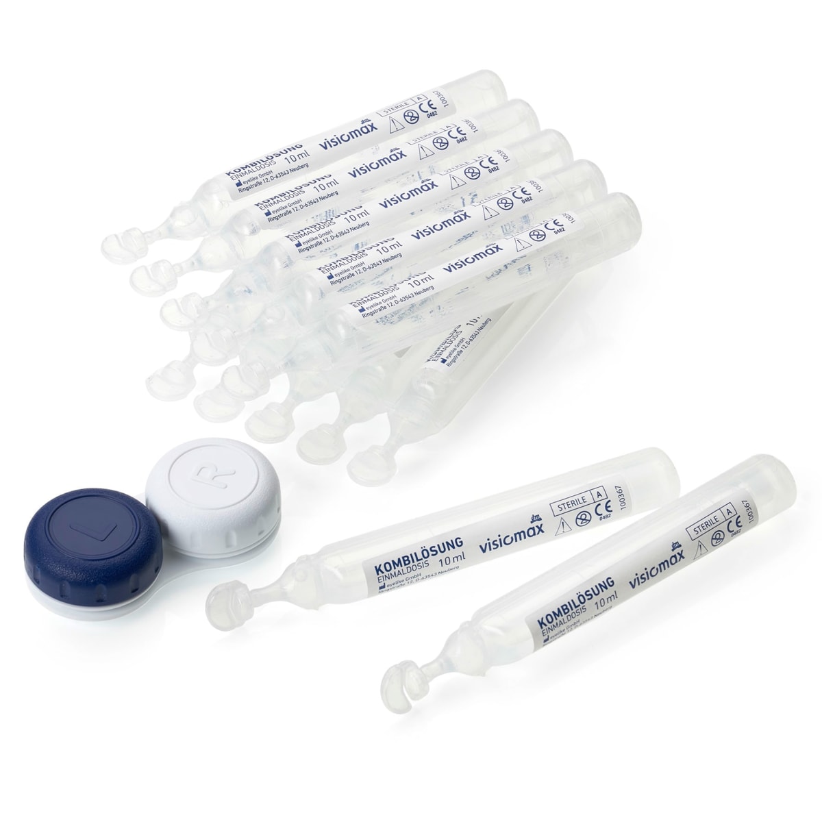 Kombilösung Einmaldosis für weiche Kontaktlinsen, mit Kontaktlinsenbehälter, 15 x 10 ml, 150 ml