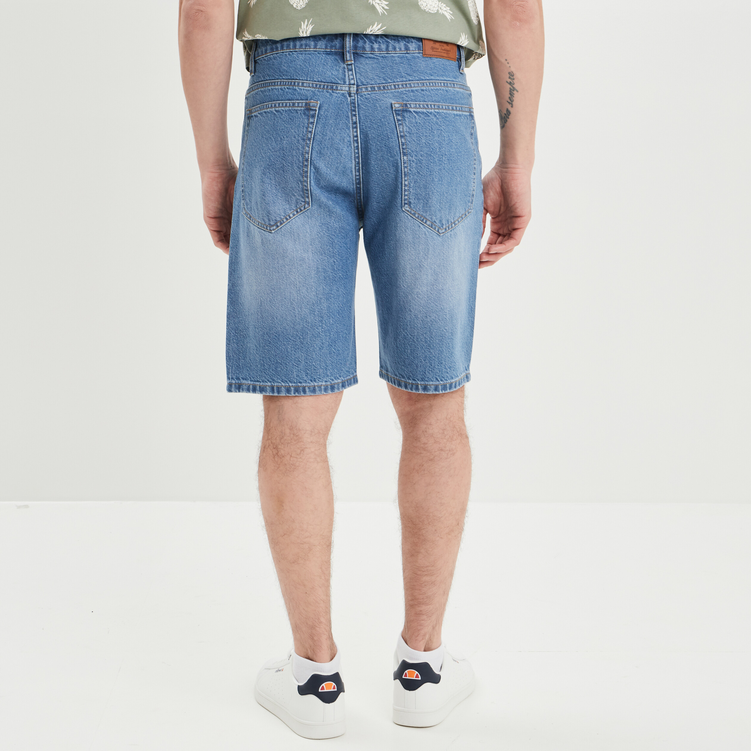Bermuda droit 5 poches en jean Creeks denim triple stone homme | La Halle