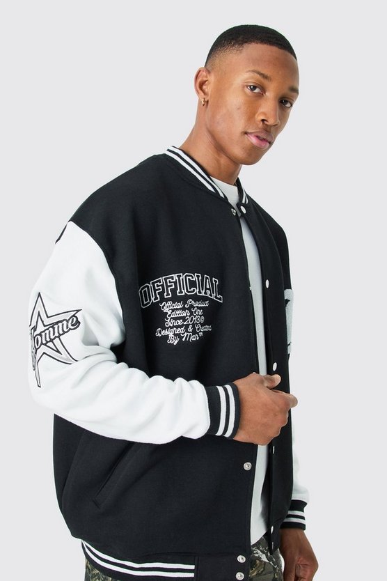 Oversize Bomberjacke mit Aufnähern
