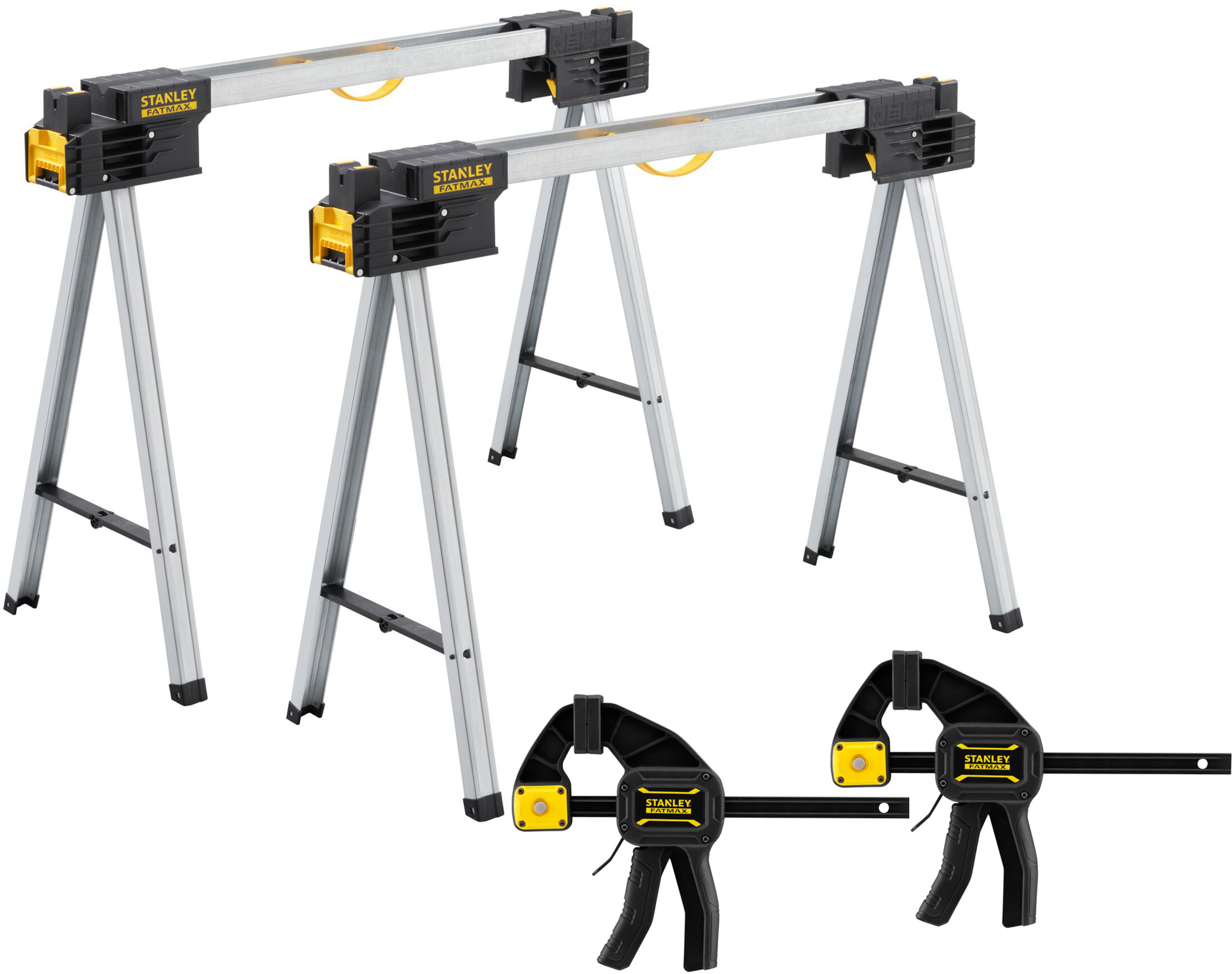 Stanley FMST1-75763SB Fatmax sammenleggbar sagkrakk (par) + 2x FM L limklemme 150 mm