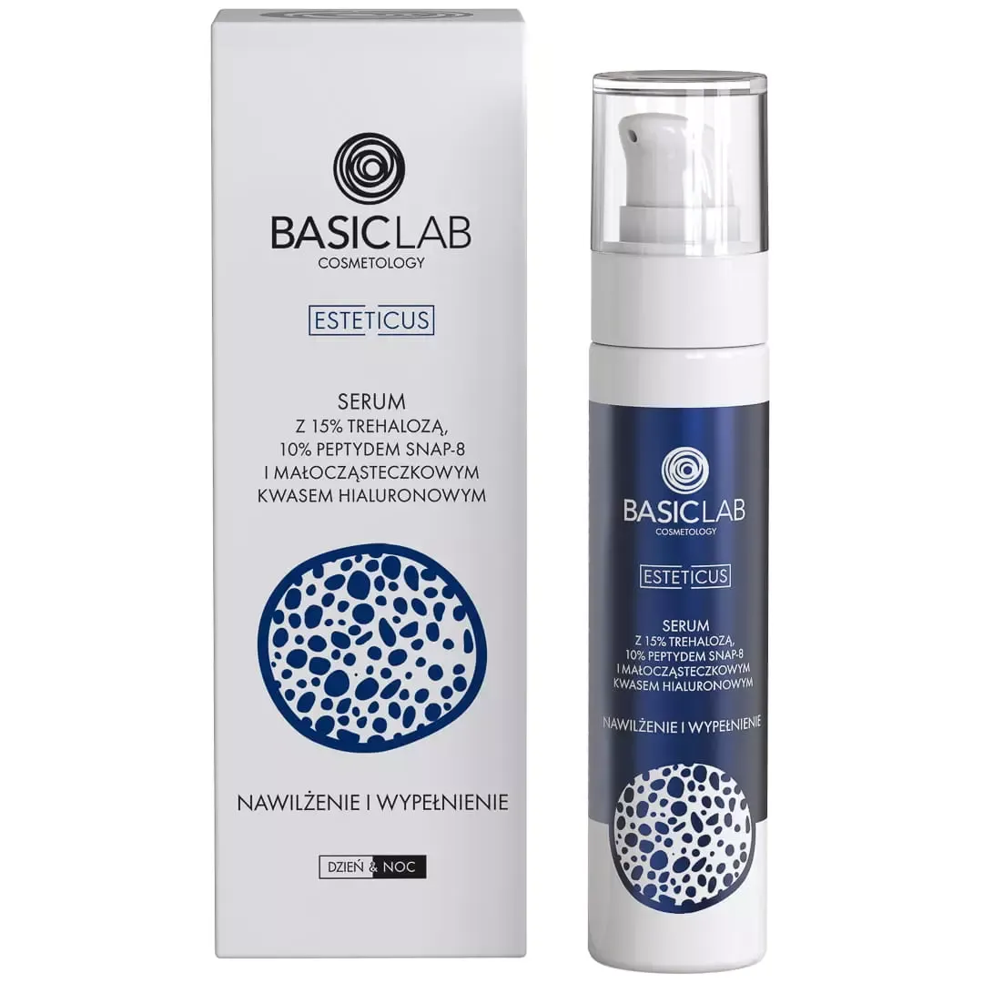 „BasicLab Esteticus“ specializuotas serumas, 15 % trehalozės, 10 % Snap-8 peptido