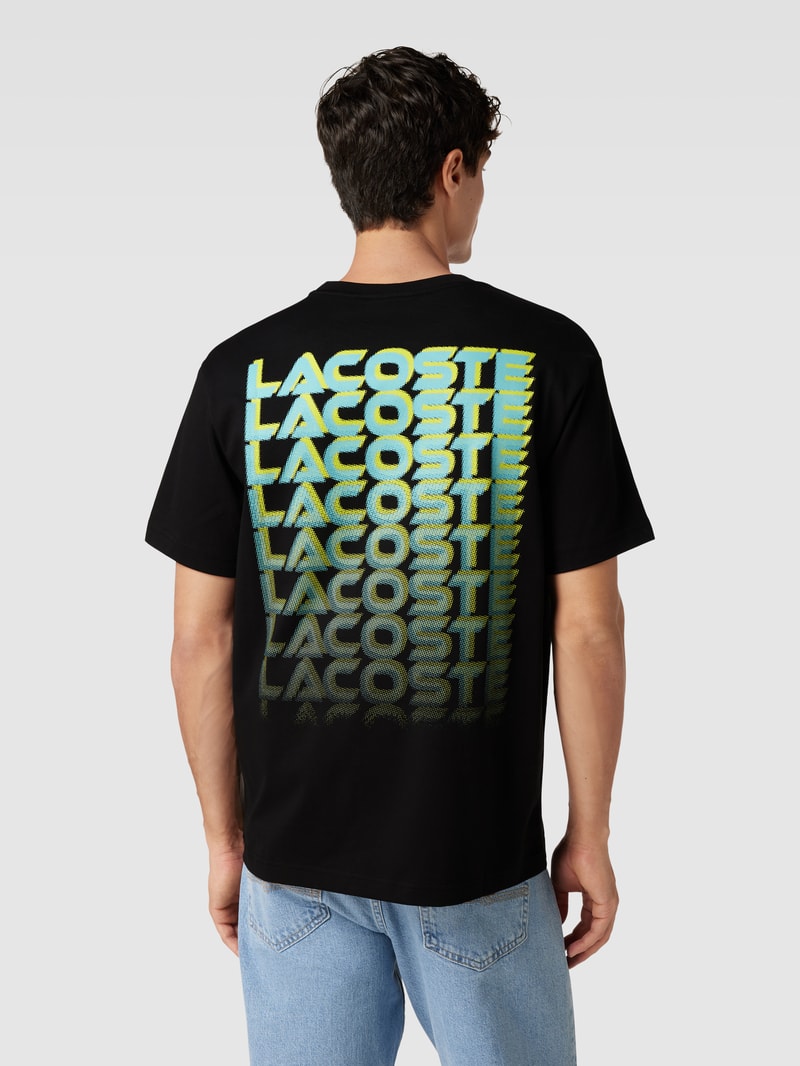T-Shirt mit Label-Print in schwarz