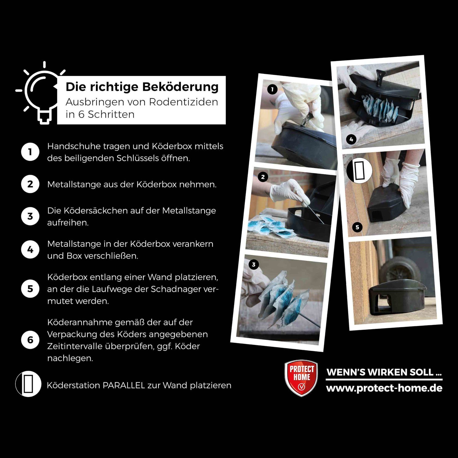 Protect Home Gift-Rattenköder Protect Home Rodicum Ratten Getreideköder - 400 g