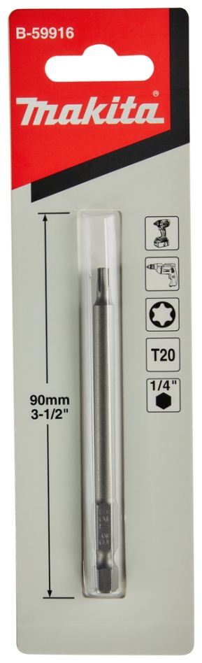 Makita Priedai B-59916 Varžtinis antgalis T20 x 90 mm