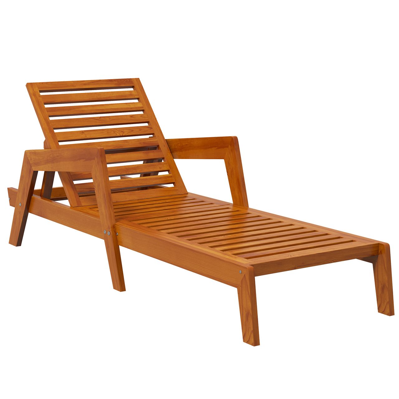 Outsunny Sonnenliege, Gartenliege aus Holz, Wetterfest Relaxliege für Balkon