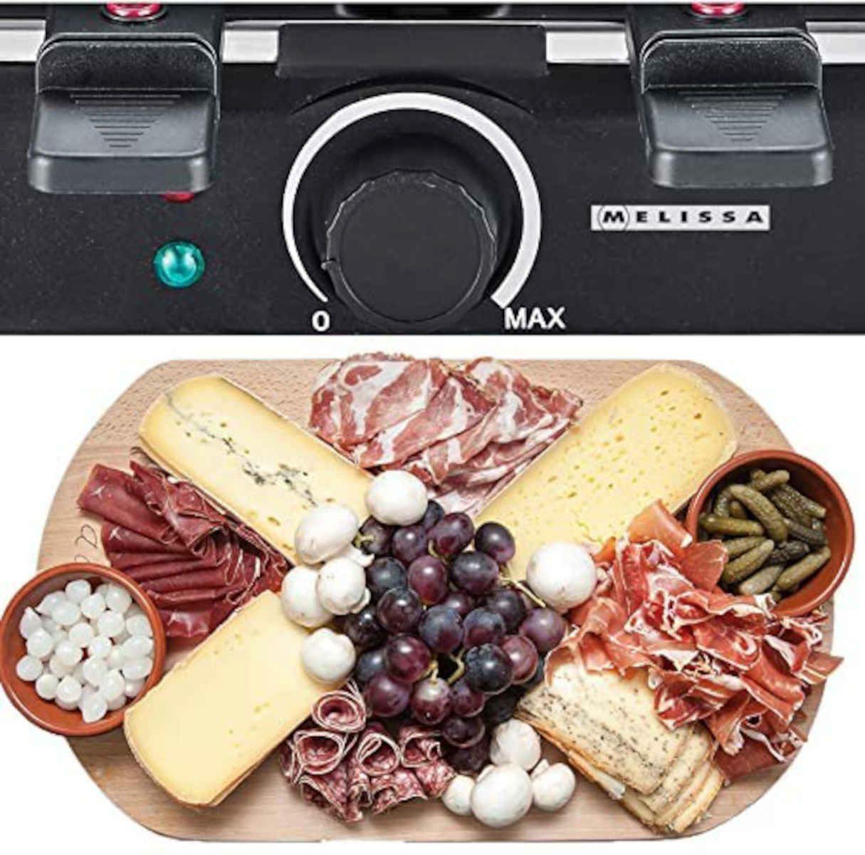 MELISSA Raclette 16300026 Raclette-Grill für 8 Personen, 1200 W