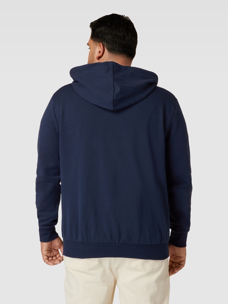 PLUS SIZE Sweatjacke mit Kapuze Modell 'BASIC' in marineblau