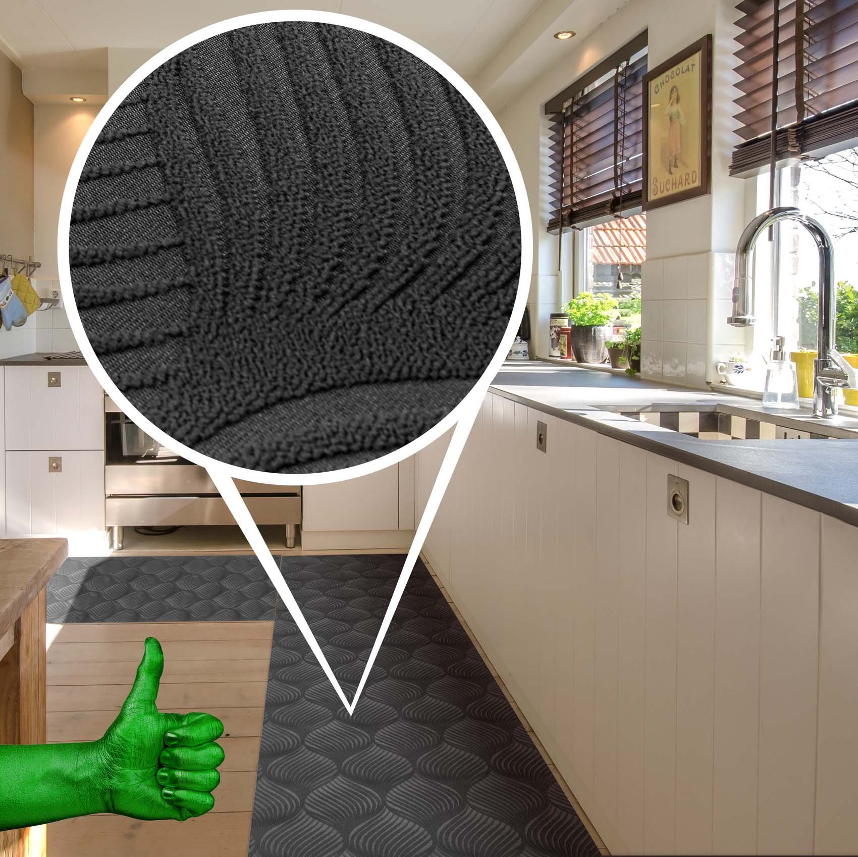 Küchenläufer Küchenläufer Teppichläufer Läufer Textil BAKER Premium Ornament Robus, ANRO, Rechteckig, Höhe: 3 mm, Genarbt PVC